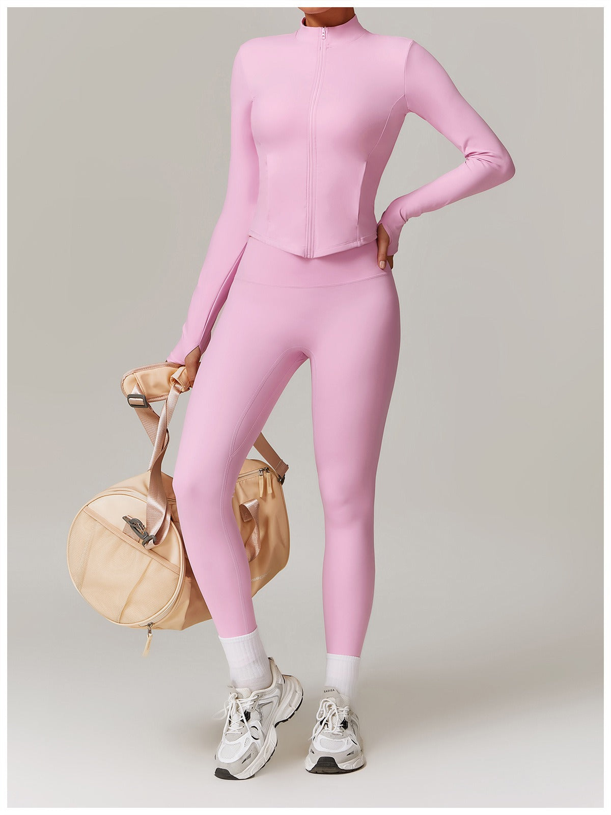 Zoe Zip Top and Legging Set Pink