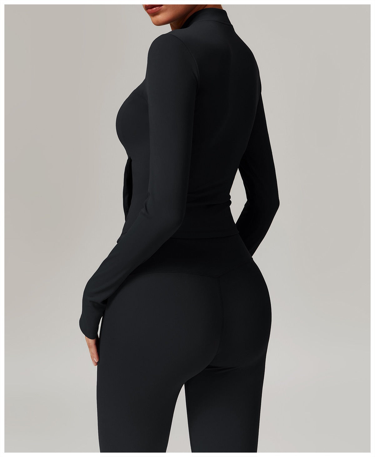 Zoe Zip Top and Legging Set Black