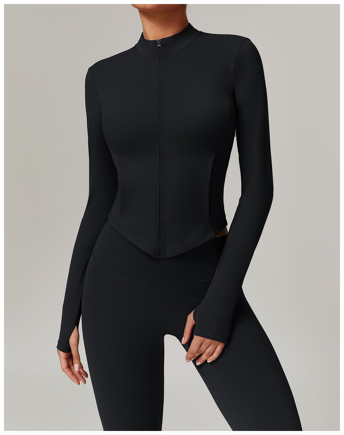 Zoe Zip Top and Legging Set Black