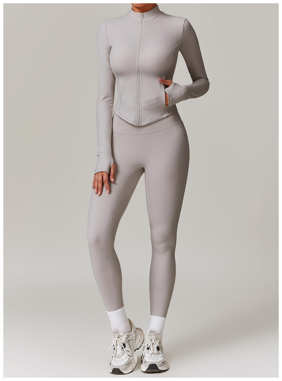 Zoe Zip Top and Legging Set Grey