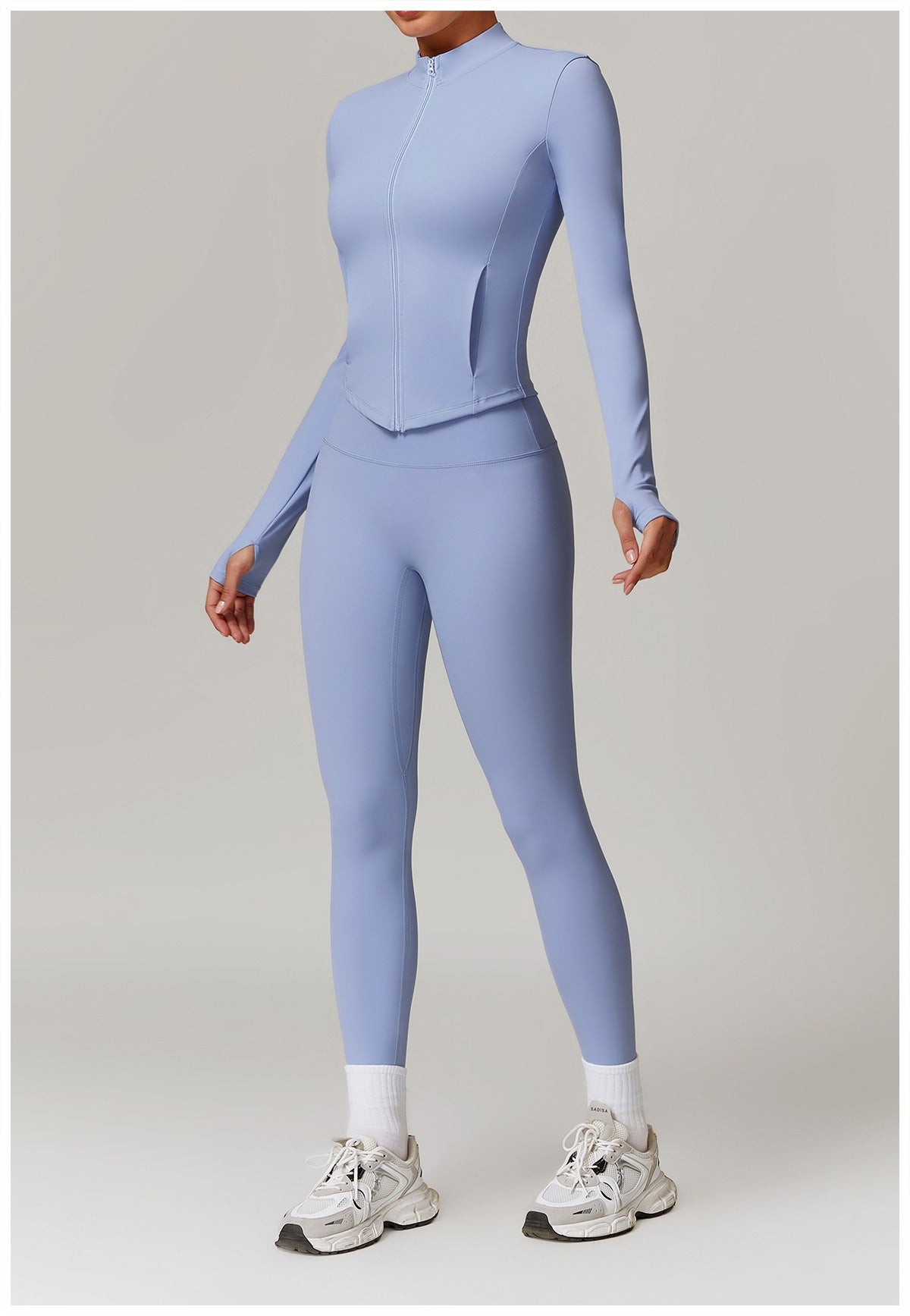 Zoe Zip Top and Legging Set Blue