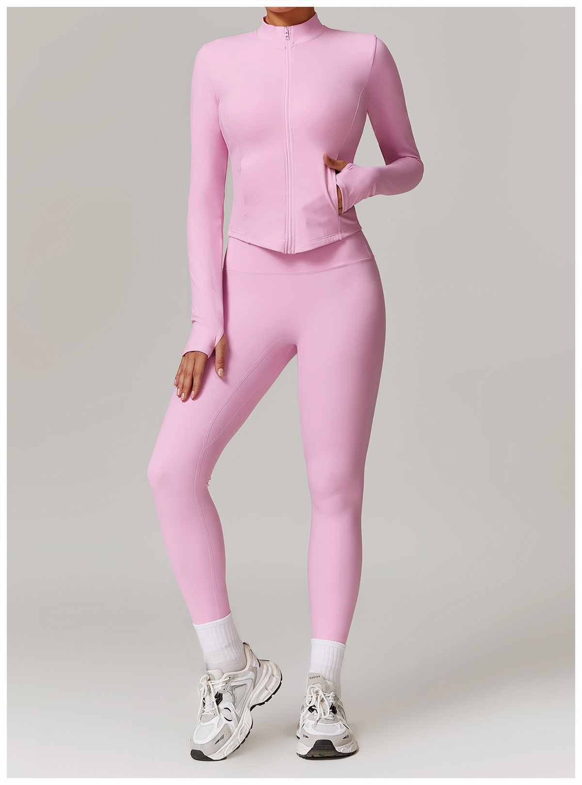 Zoe Zip Top and Legging Set Pink