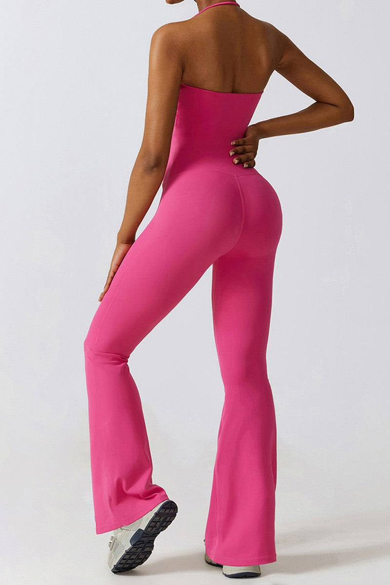 Bella Flare Jumpsuit Pink