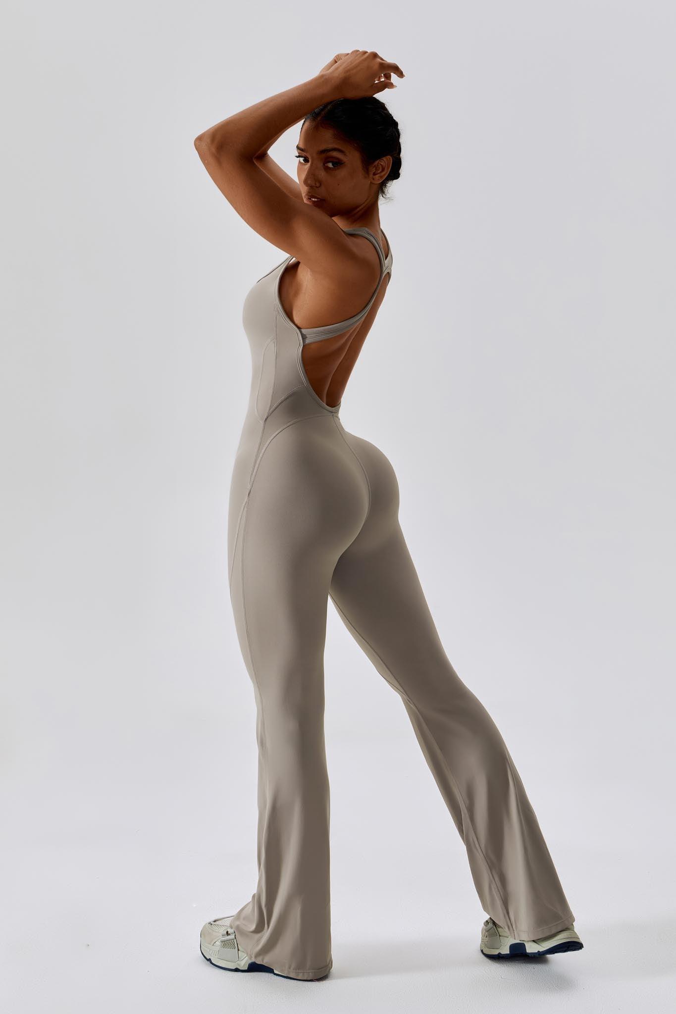Open Back Jumpsuit Nude