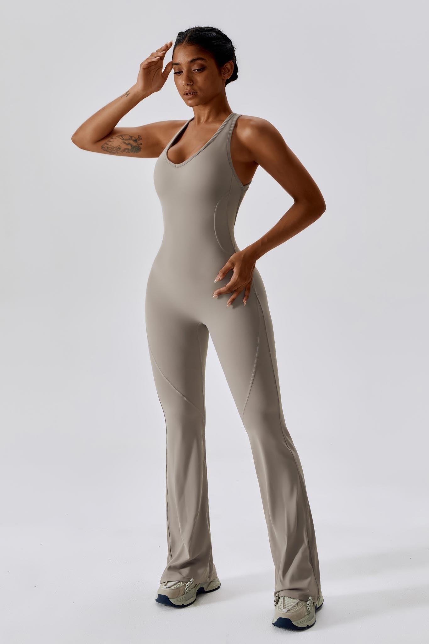 Open Back Jumpsuit Nude