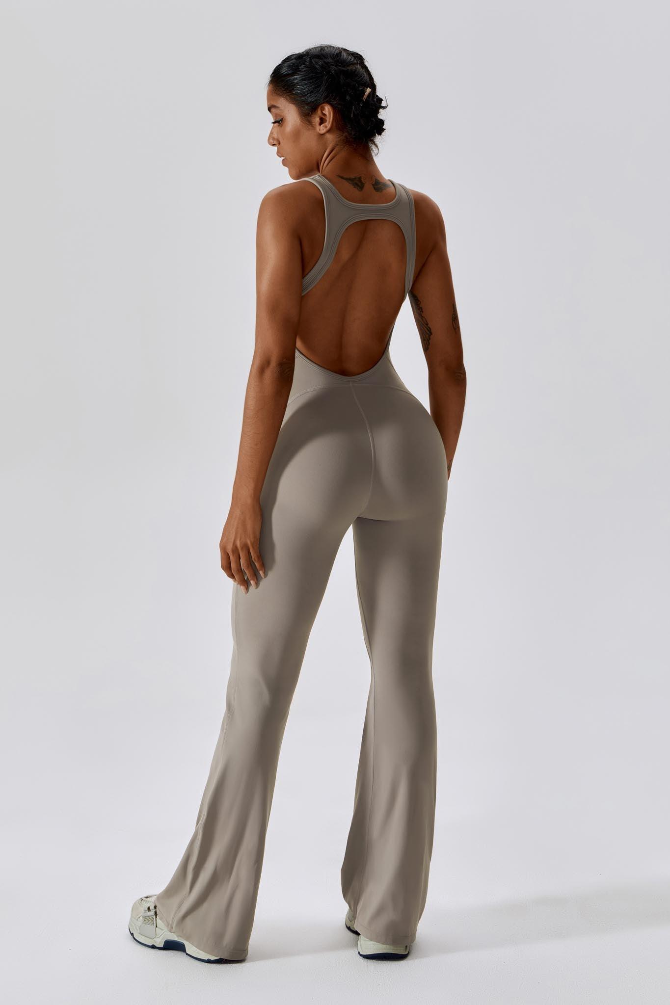 Open Back Jumpsuit Nude