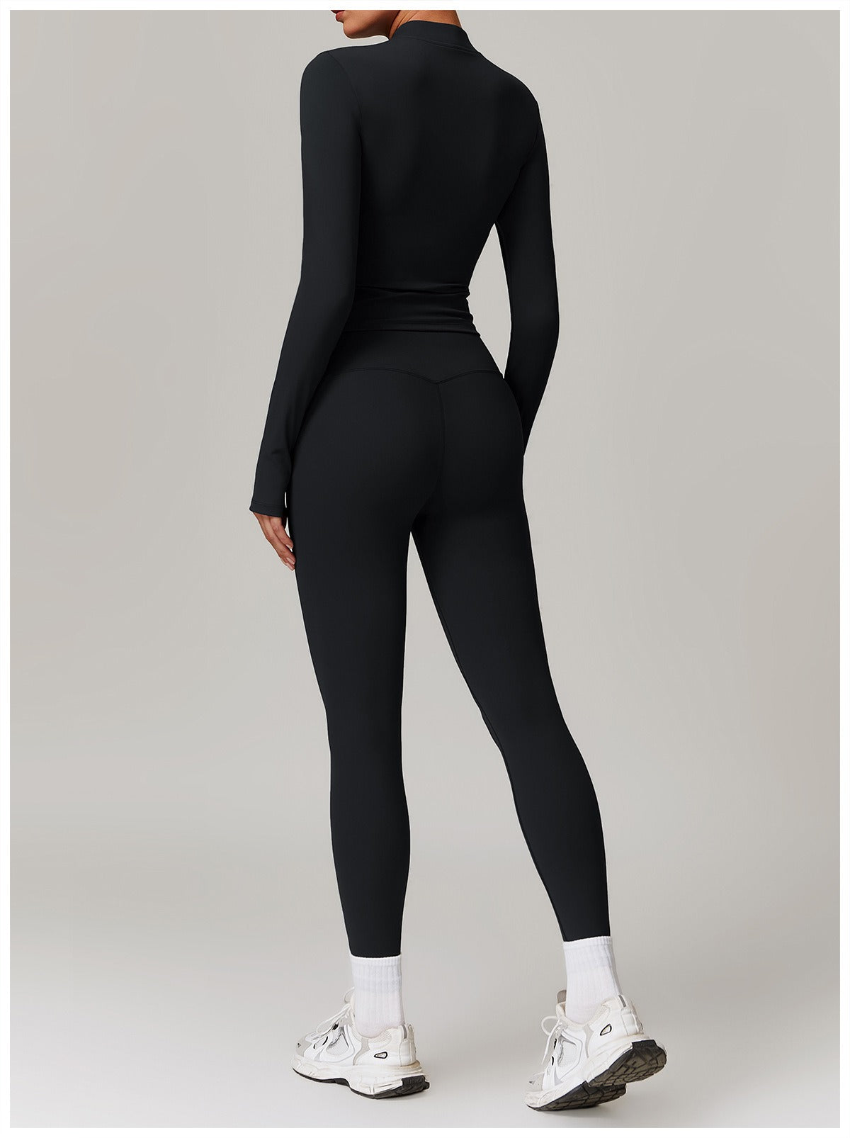 Zoe Zip Top and Legging Set Black