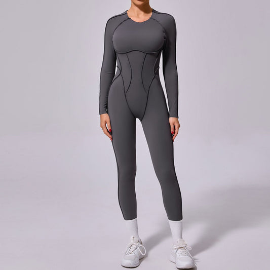 Gianna Long Sleeve Jumpsuit Grey