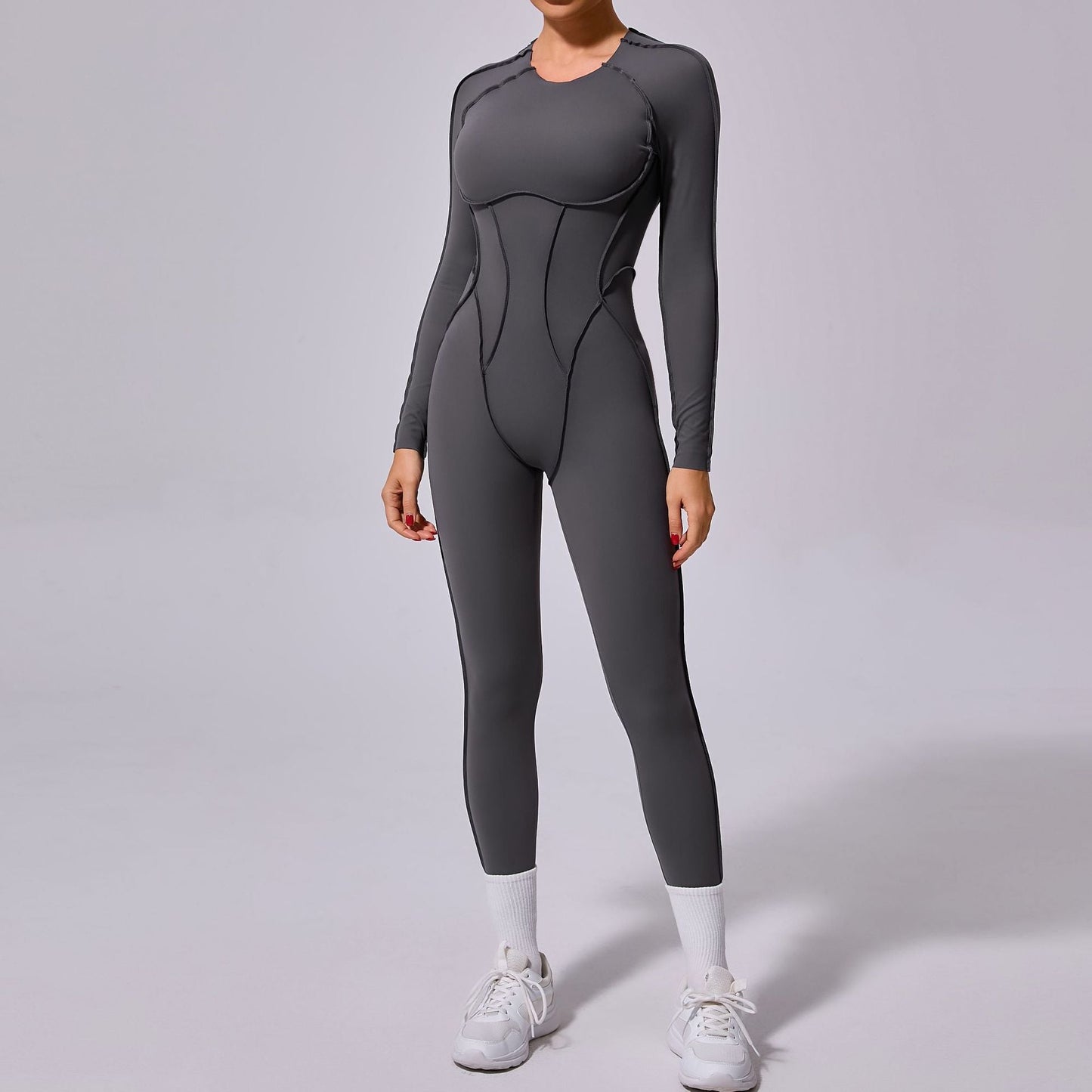 Gianna Long Sleeve Jumpsuit Grey