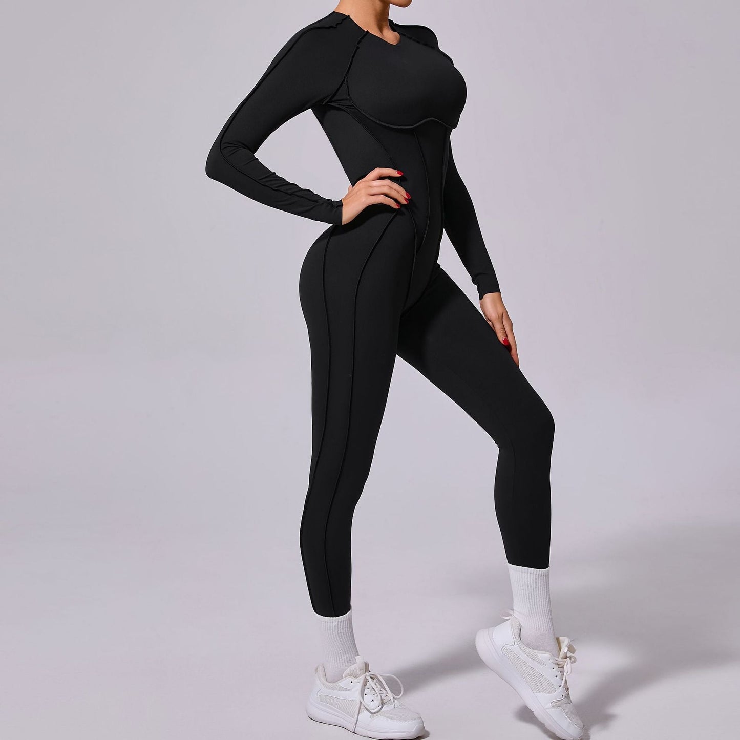 Gianna Long Sleeve Jumpsuit Black