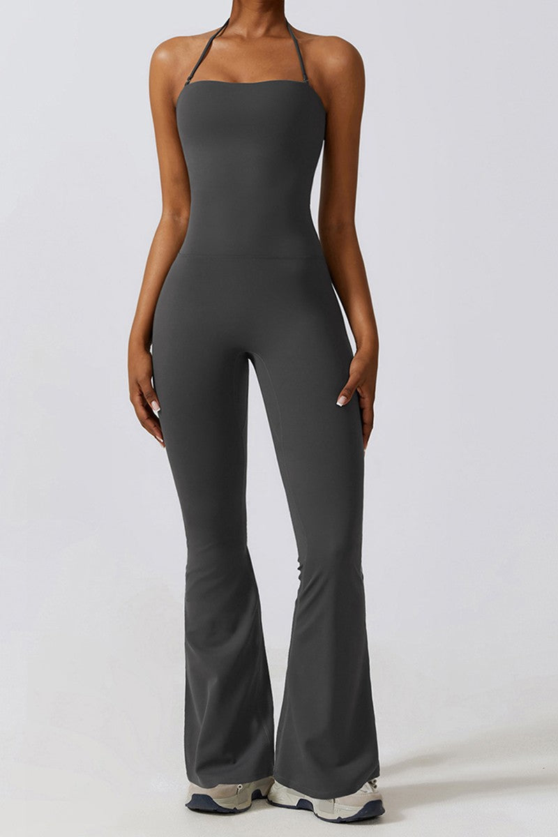 Bella Flare Jumpsuit Gray