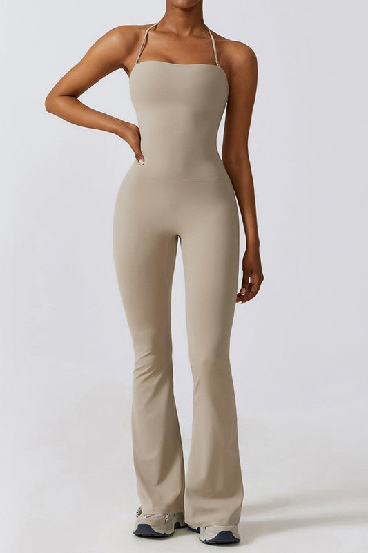 Bella Flare Jumpsuit Sand