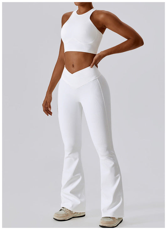 Claudia Flare Pant Set White