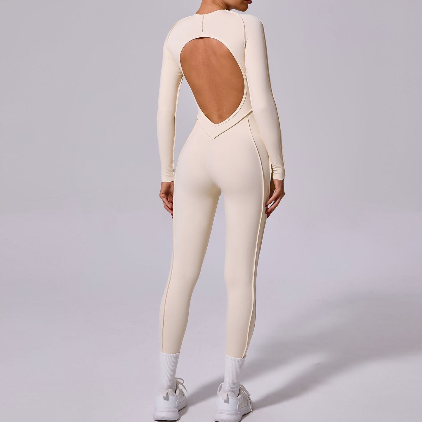 Gianna Long Sleeve Jumpsuit Cream