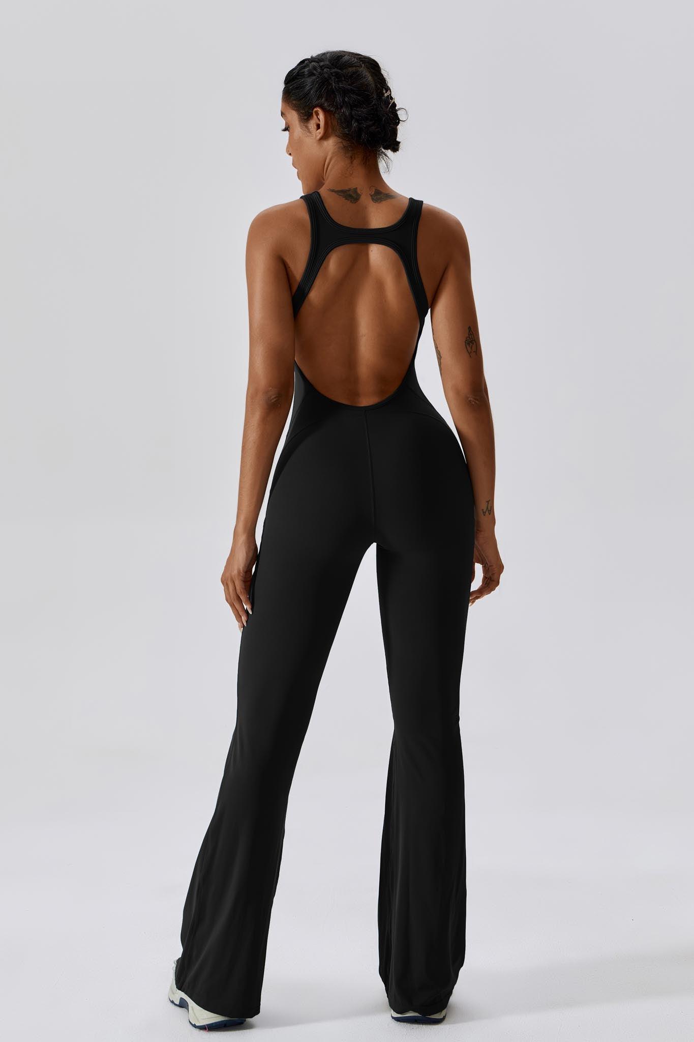 Open Back Jumpsuit Black