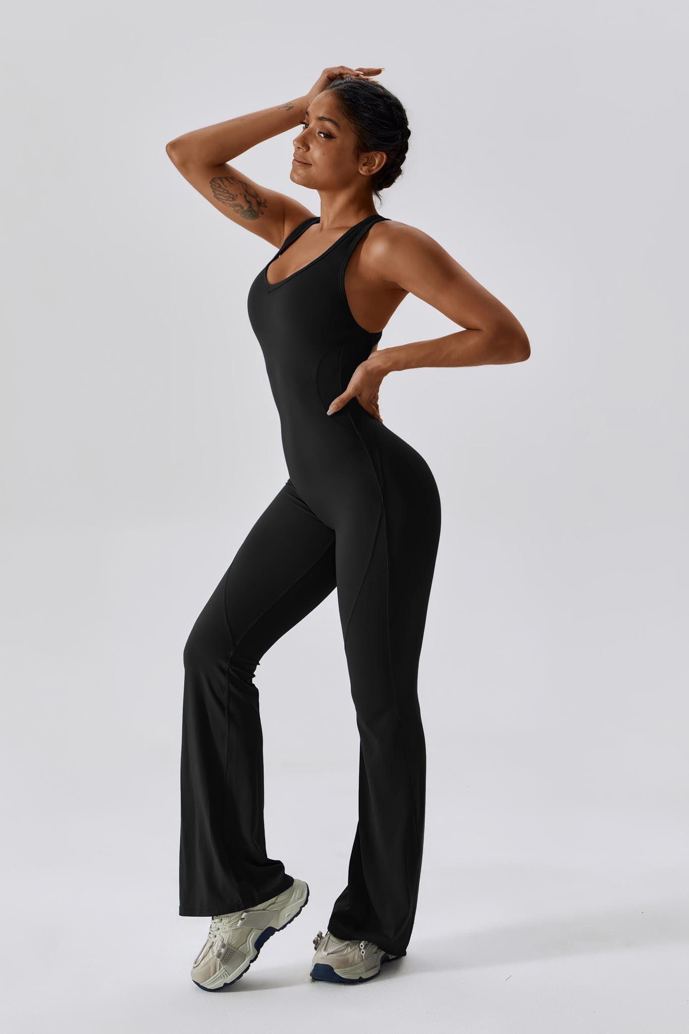 Open Back Jumpsuit Black