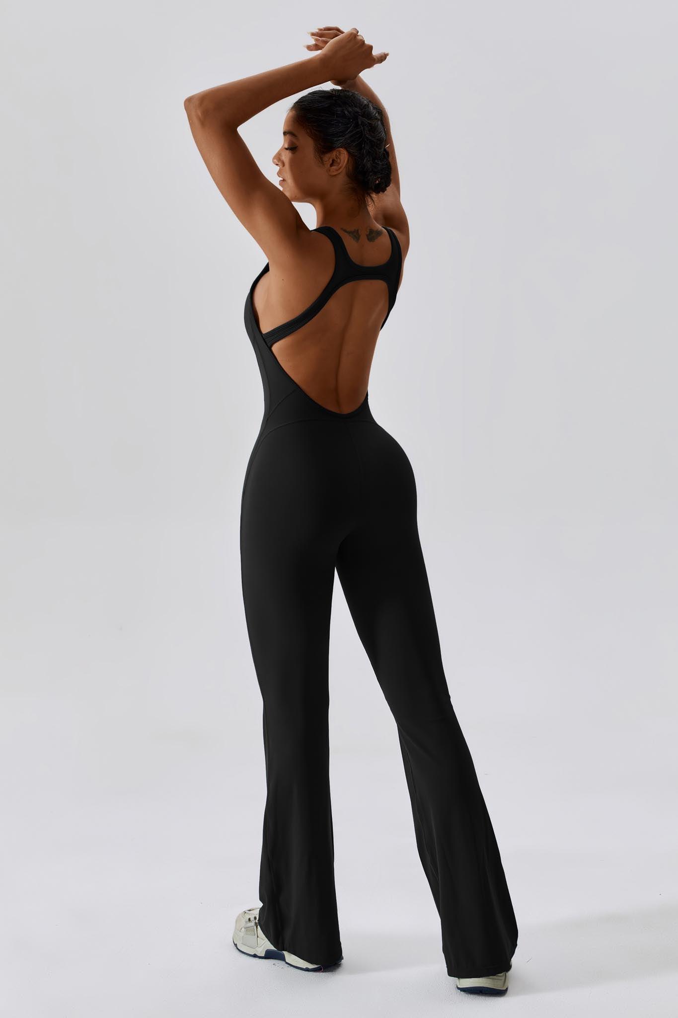 Open Back Jumpsuit Black