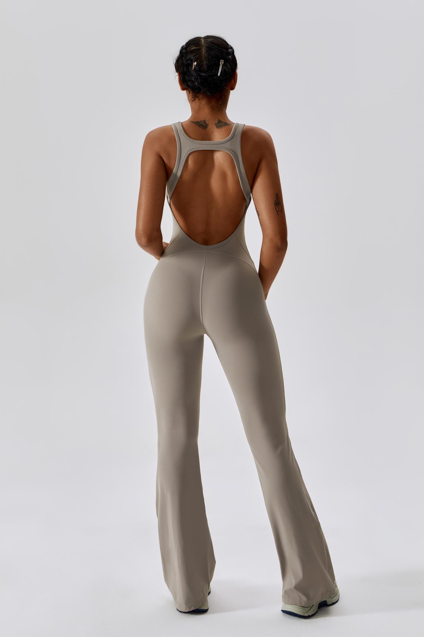 Open Back Jumpsuit Nude