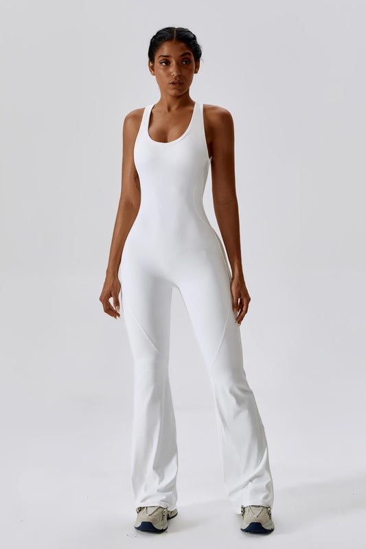 Open Back Jumpsuit White