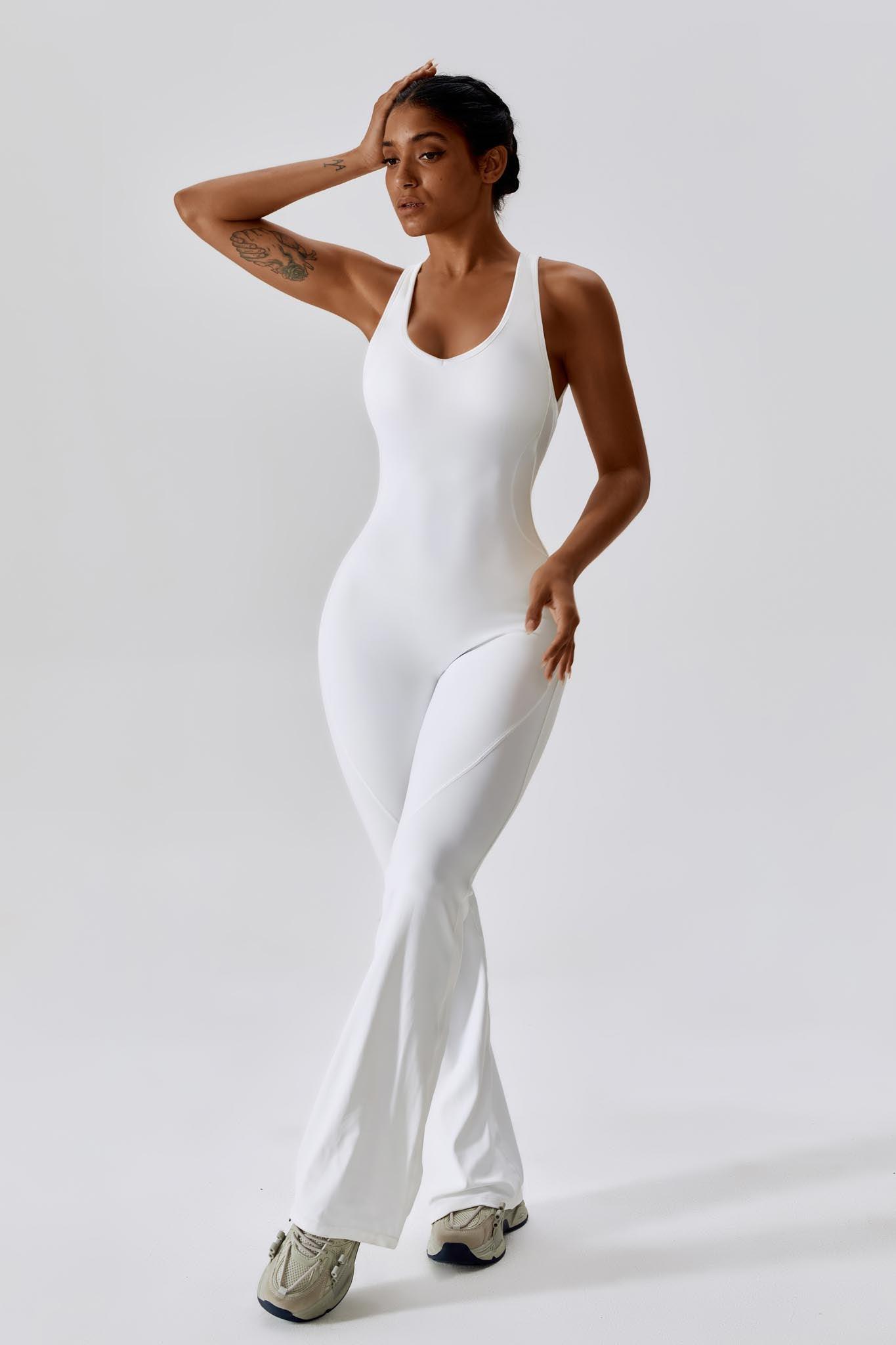 Open Back Jumpsuit White