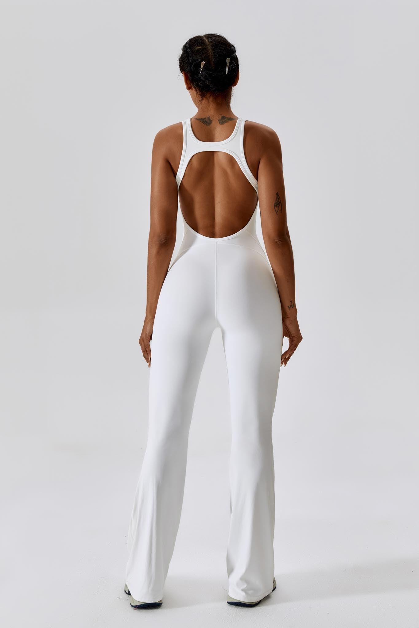 Open Back Jumpsuit White