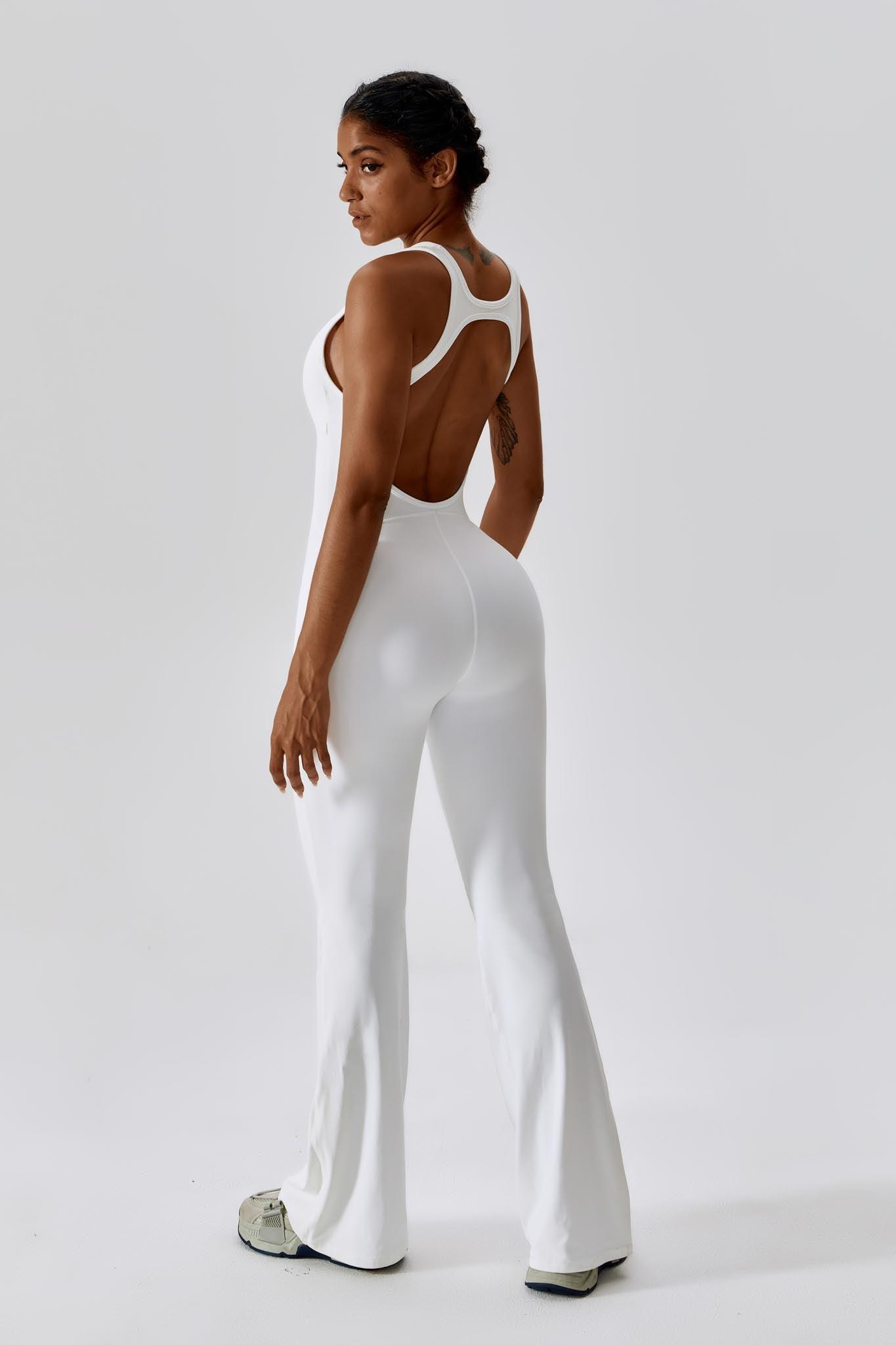 Open Back Jumpsuit White