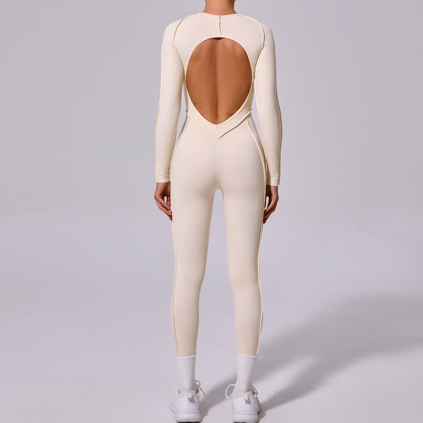 Gianna Long Sleeve Jumpsuit Cream