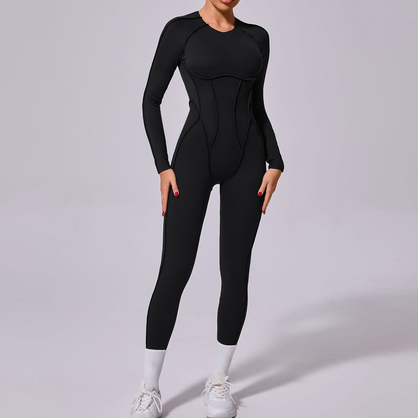 Gianna Long Sleeve Jumpsuit Black